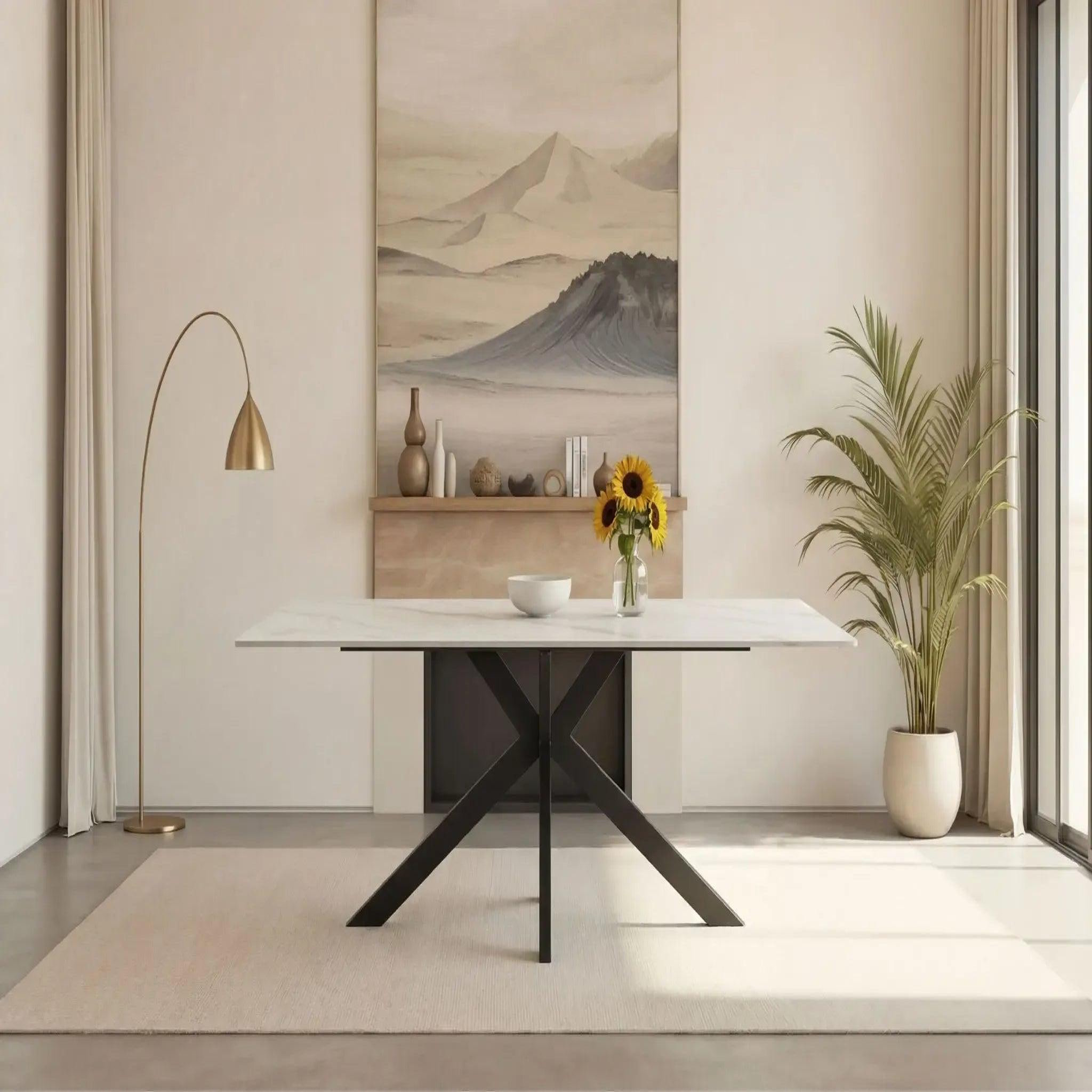 Voir la diapositive 2 : CASANOVA PARIS Rami - table à manger rectangulaire 180cmpieds en métal noir
