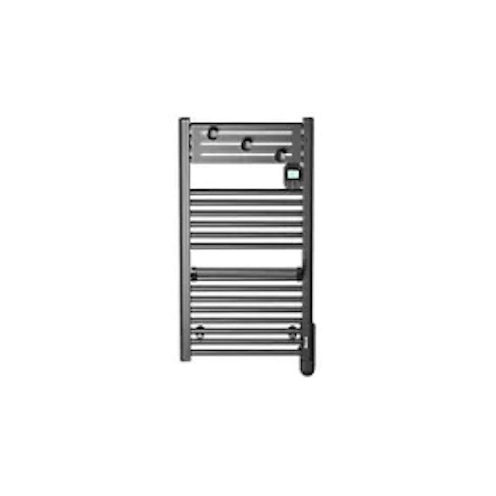 NOIROT Sèche-serviettes électrique à inertie fluide - actibain 750 w - tubes ronds - thermostat électronique - noir