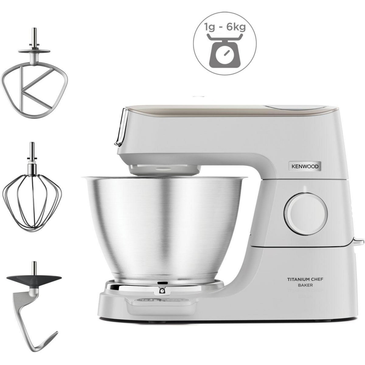 KENWOOD Robot pâtissier KVC65.009WH Titanium Chef Baker