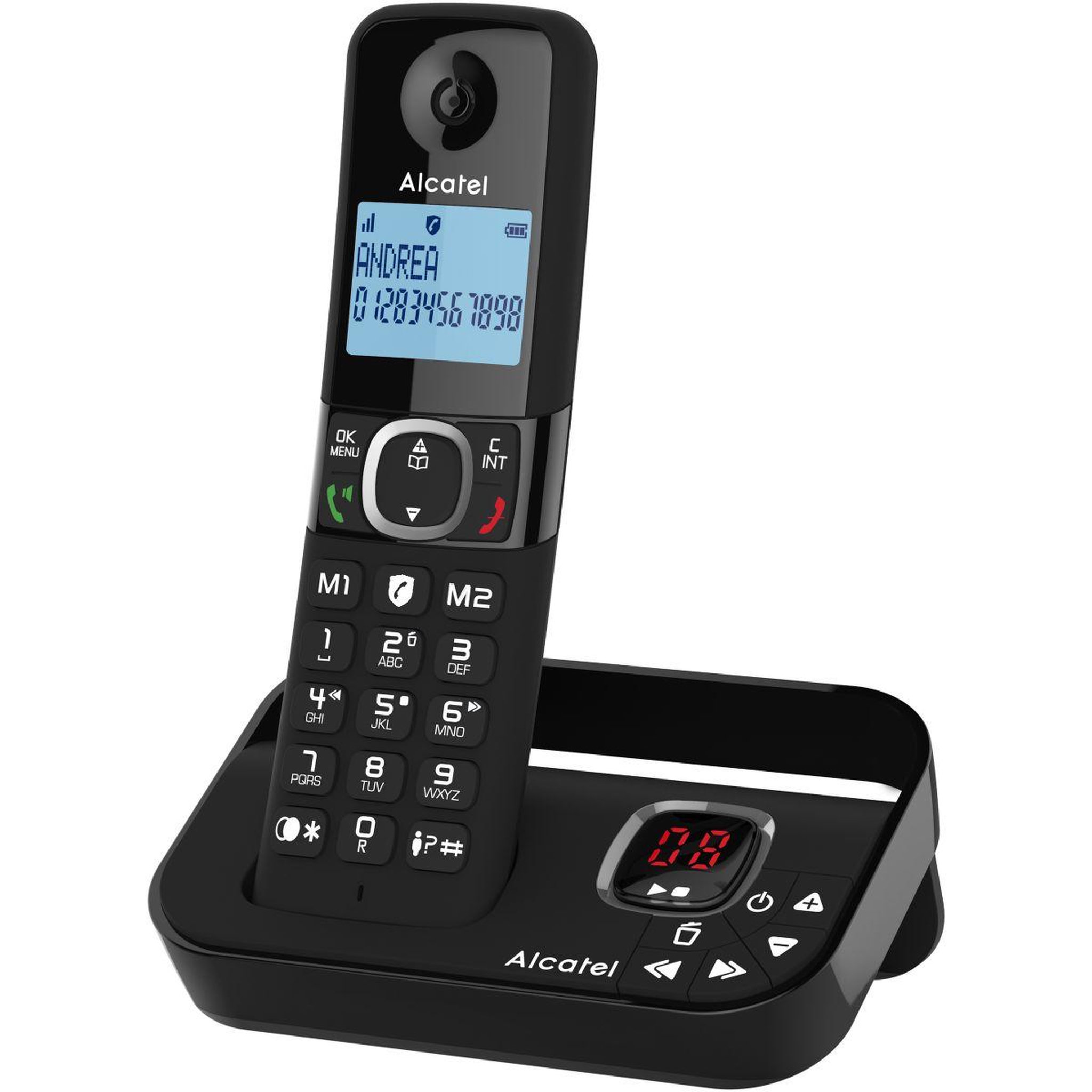 Voir la diapositive 2 : Alcatel Téléphone sans fil f860 voice noir
