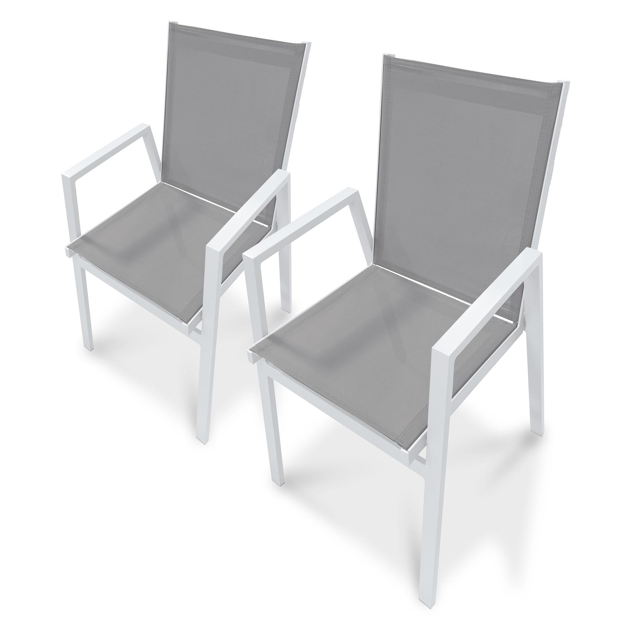 Voir la diapositive 1 : DCB GARDEN Lot de 2 fauteuils de jardin empilables en aluminium