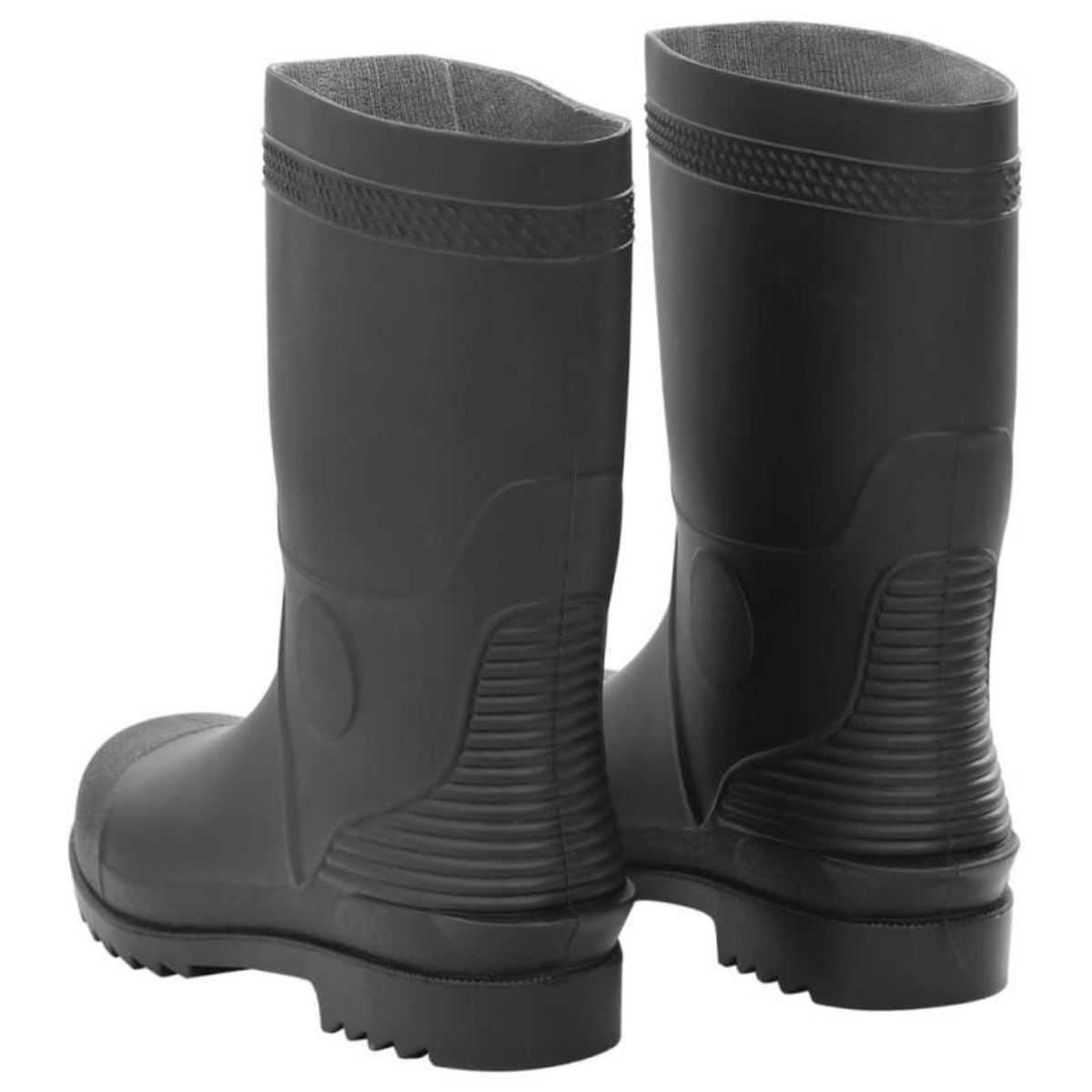 VIDAXL Bottes de pluie noir taille 45 PVC