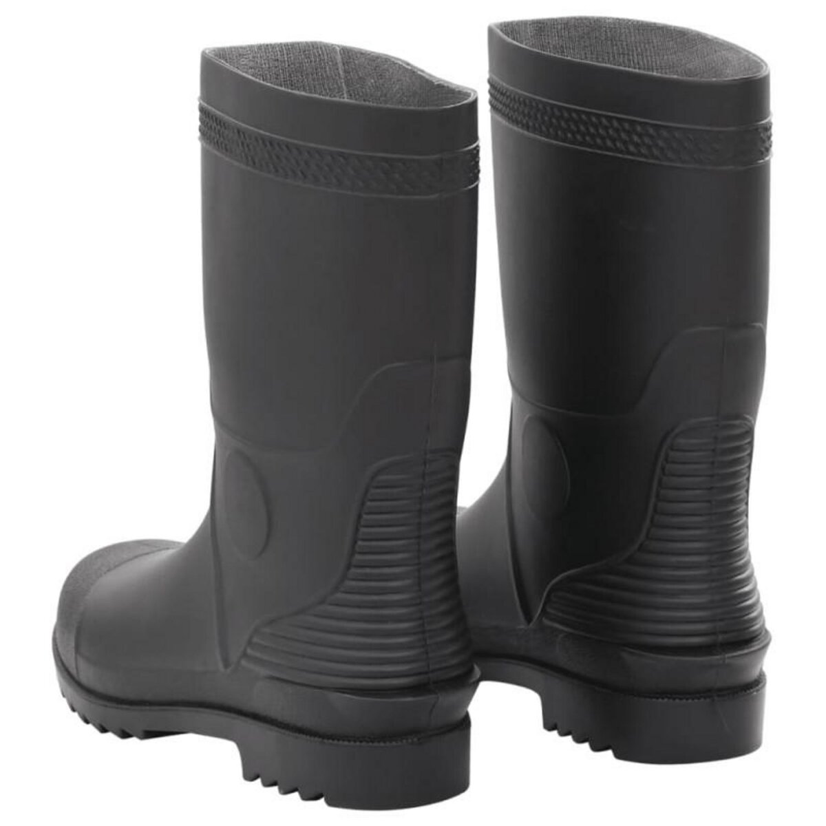 VIDAXL Bottes de pluie noir taille 45 PVC