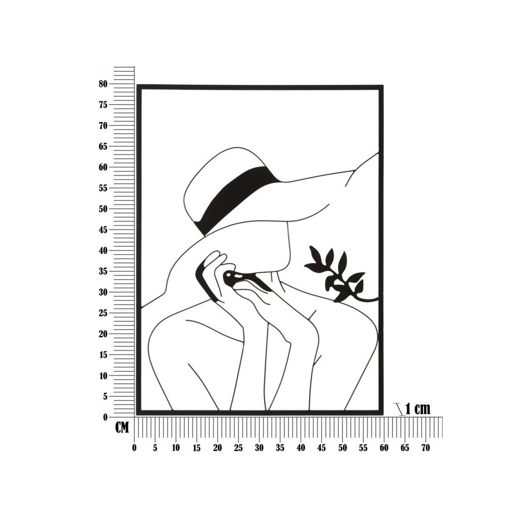 Voir la diapositive 6 : Paris Prix Déco murale encadrée en métal  chapeau  80cm noir