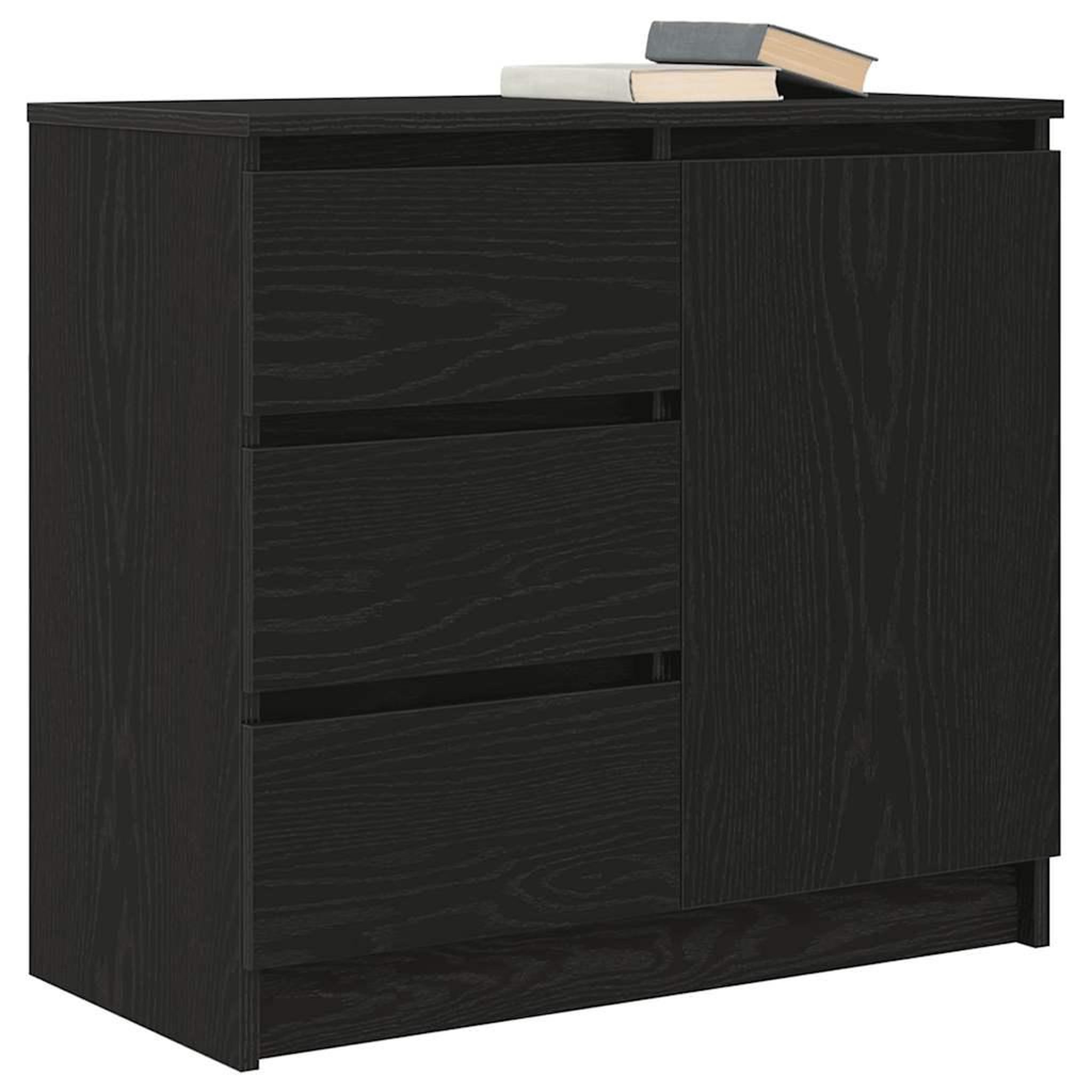 Voir la diapositive 4 : VIDAXL Buffet avec tiroir chene noir 71x35x65 cm bois d'ingenierie