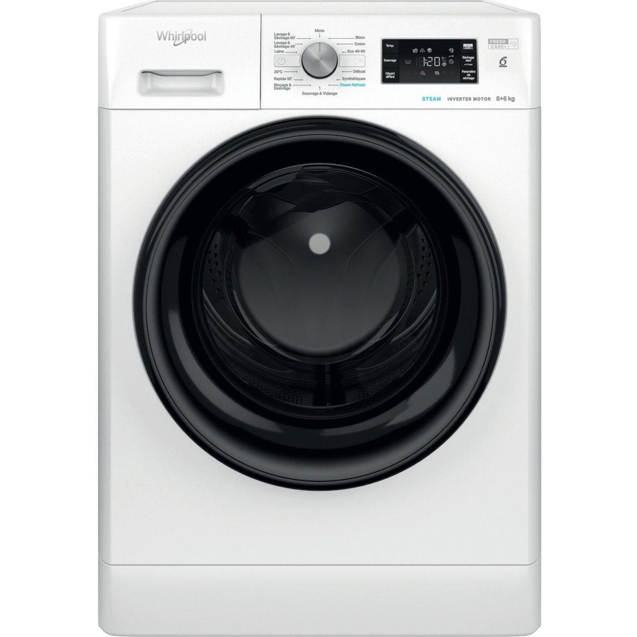 Voir la diapositive 2 : Whirlpool Lave linge séchant hublot ffwdb864489bvfr