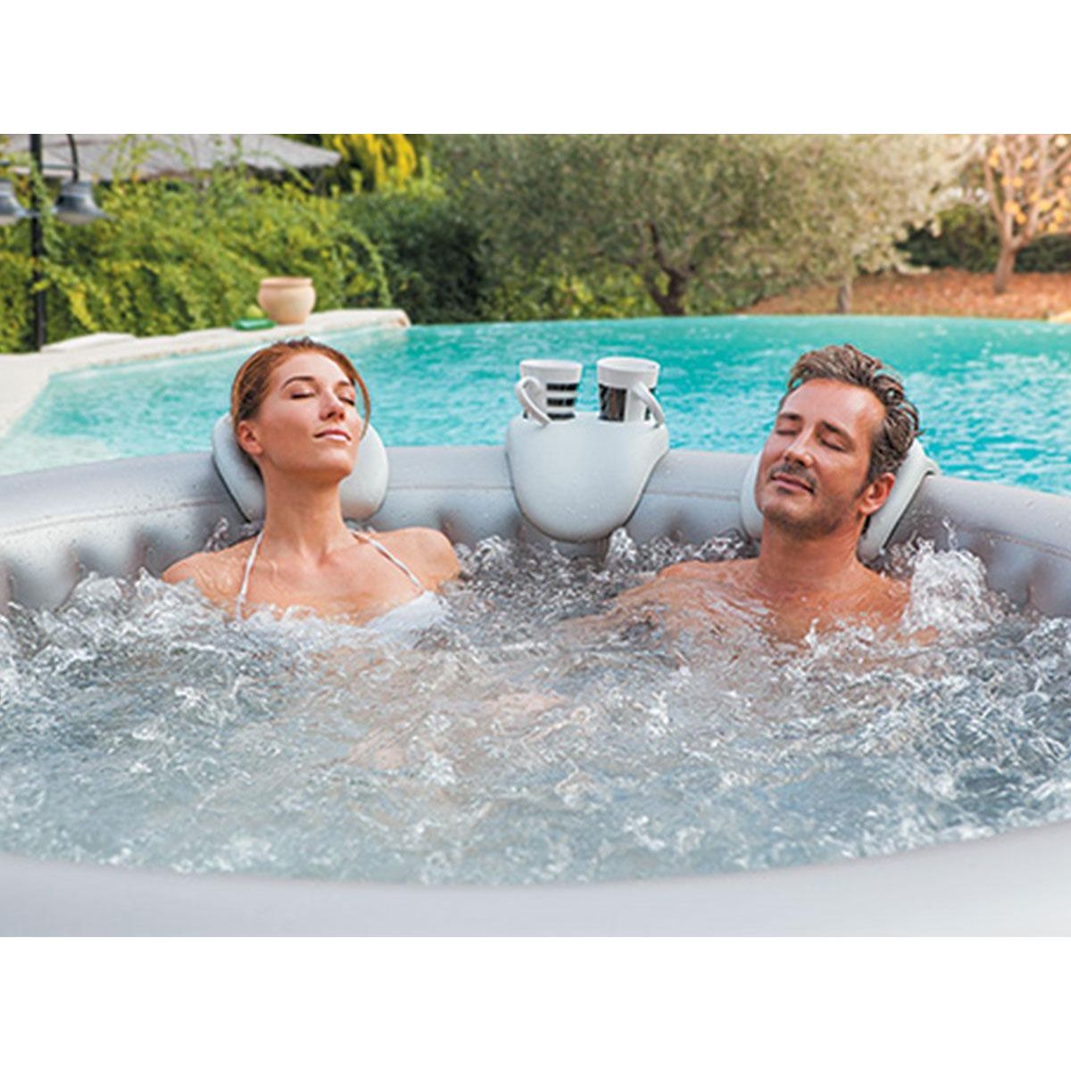 Netspa Lot de 2 appuie-têtes + 1 porte-gobelet pour spa gonflable - Netspa