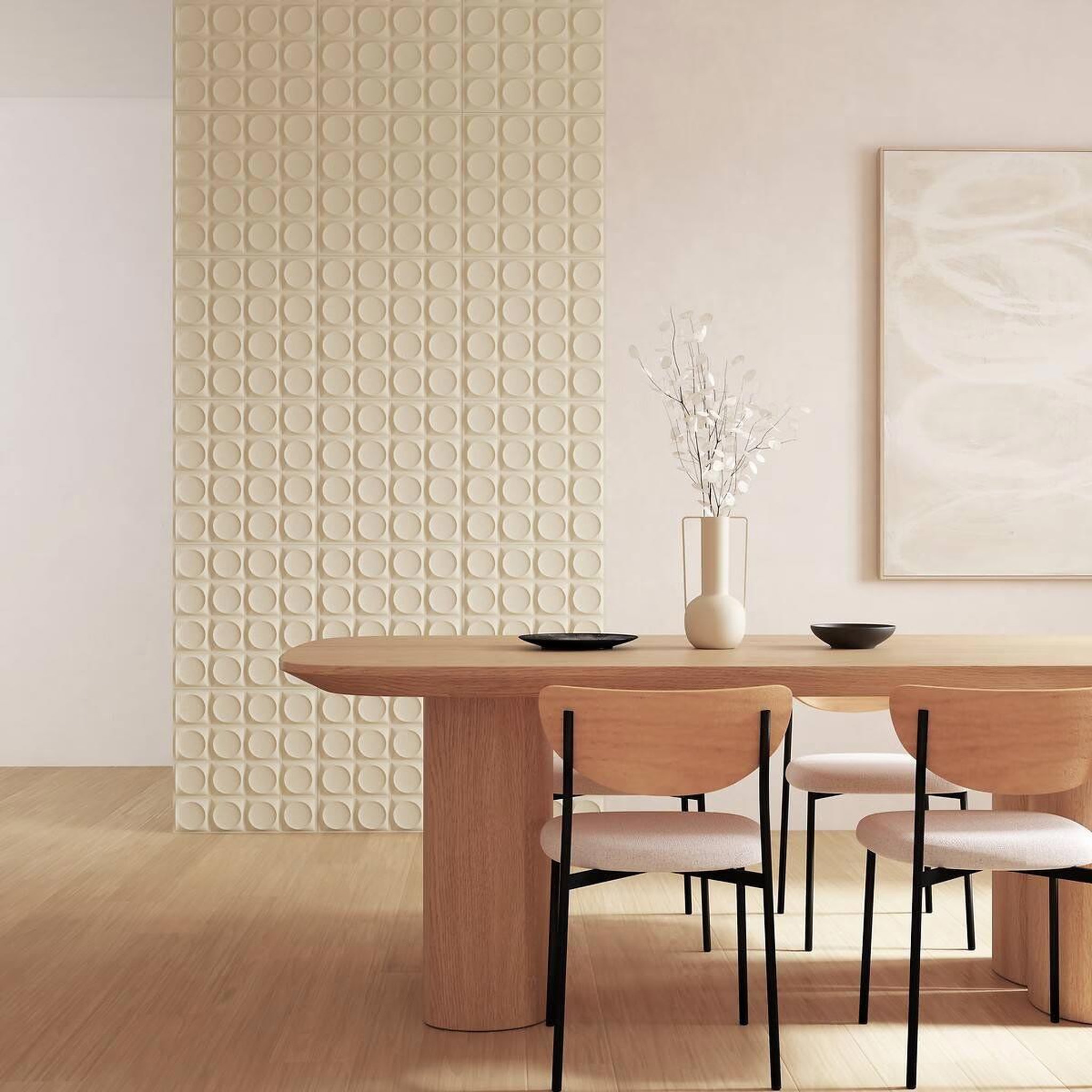 Voir la diapositive 3 : ATMOSPHERA Lot de 2 stickers ronds  oren  50x50cm beige