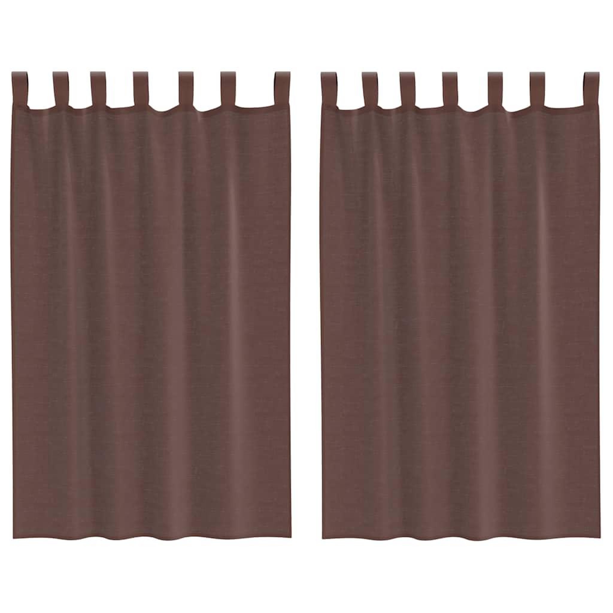 Voir la diapositive 2 : VIDAXL Rideaux en voile avec passe-tringles 2 pcs marron