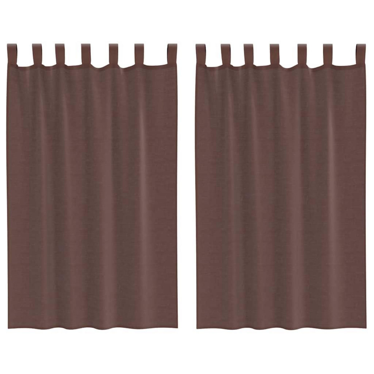 VIDAXL Rideaux en voile avec passe-tringles 2 pcs marron