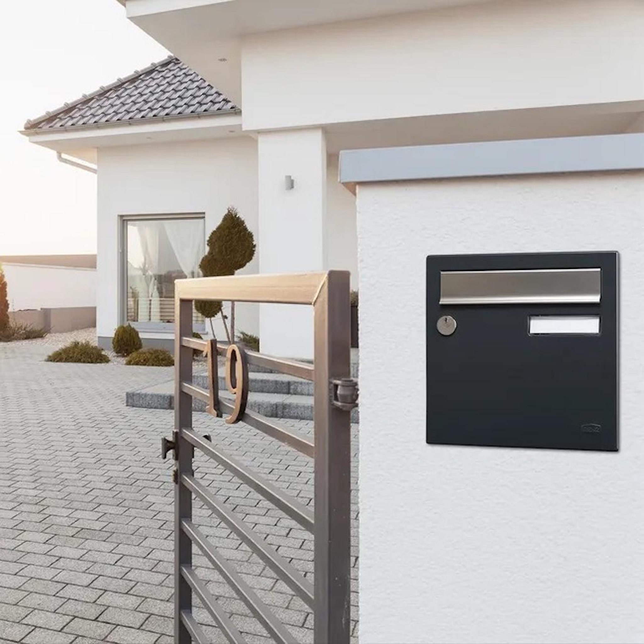 RENZ Boîte aux lettres - 1 porte extérieur - Allure - acier anthracite mat