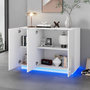 Voir la diapositive 2 : MERAX Buffet 3 porte(s) 0 tiroir(s) - 120 cm blanc led panneau de particules