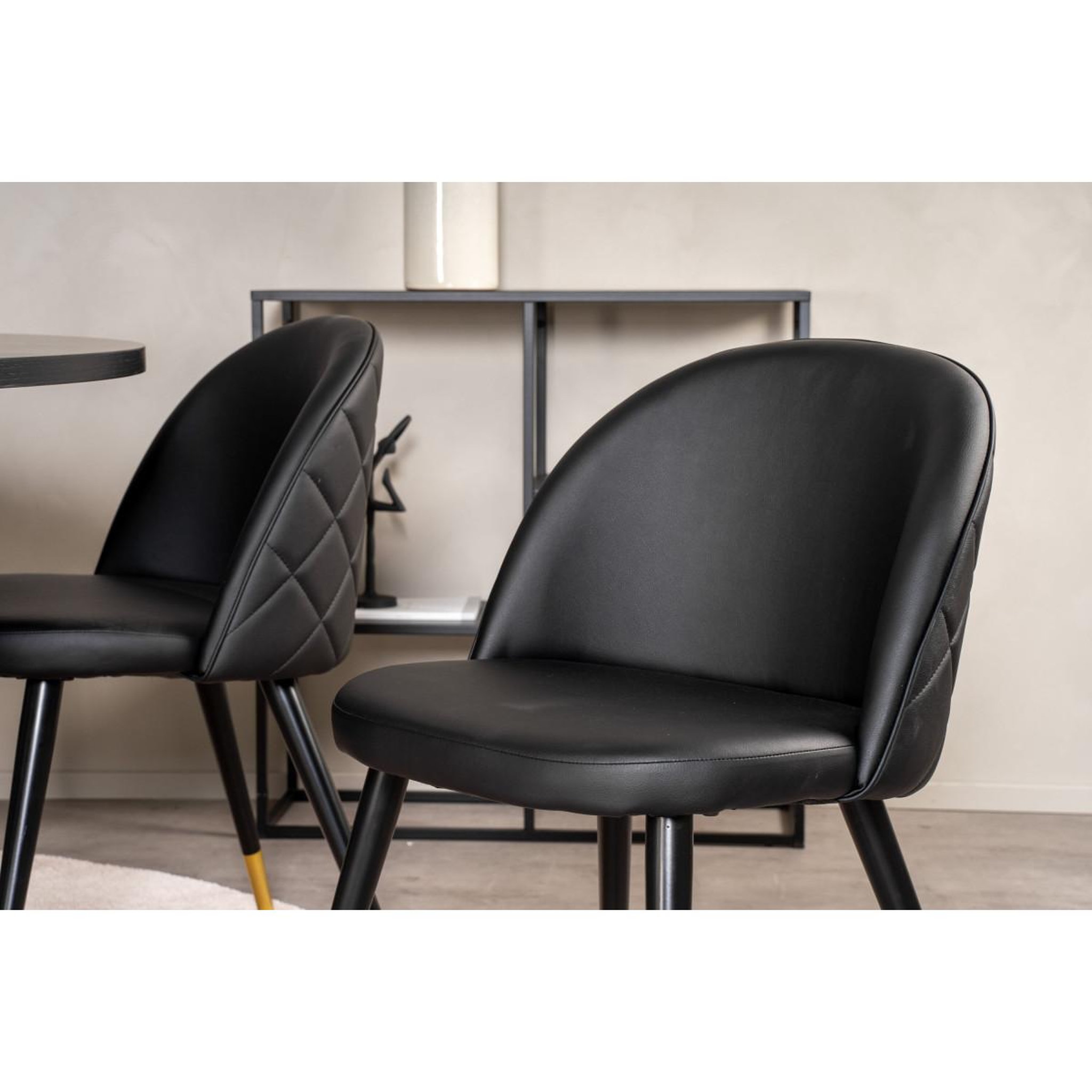 Voir la diapositive 6 : Paris Prix Ensemble table à manger & 6 chaises  copenhagen & velvet  140cm noir