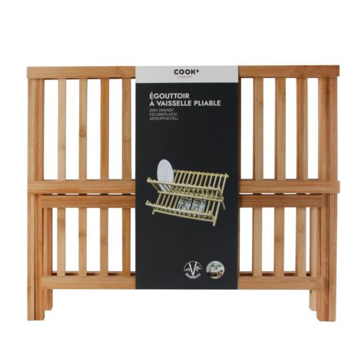 The Home Deco Factory Egouttoir à vaisselle en bambou Cook - Beige