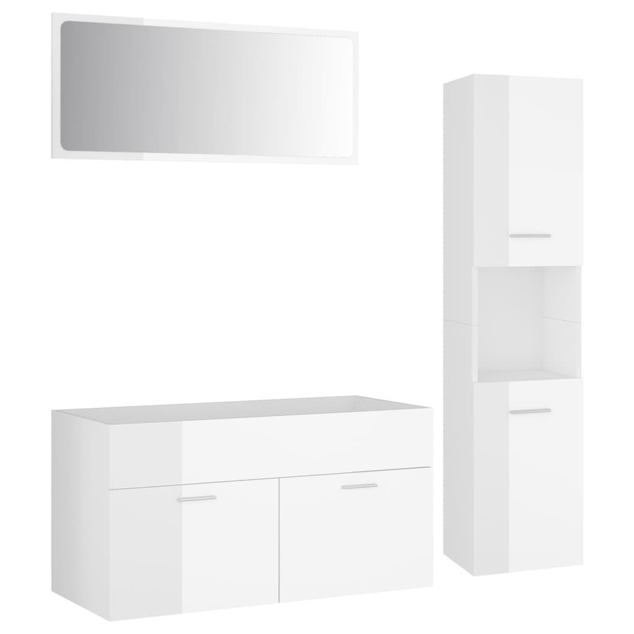 Voir la diapositive 2 : VIDAXL Ensemble de meubles de bain Blanc brillant Bois d'ingenierie