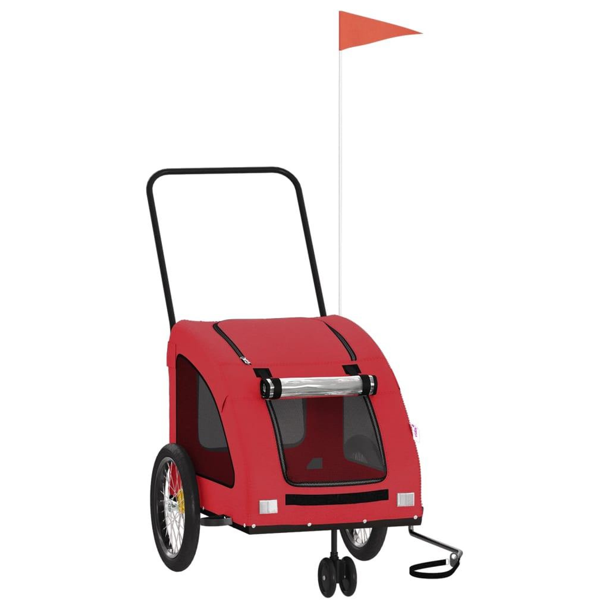 Voir la diapositive 2 : VIDAXL Remorque de velo pour animaux de compagnie rouge