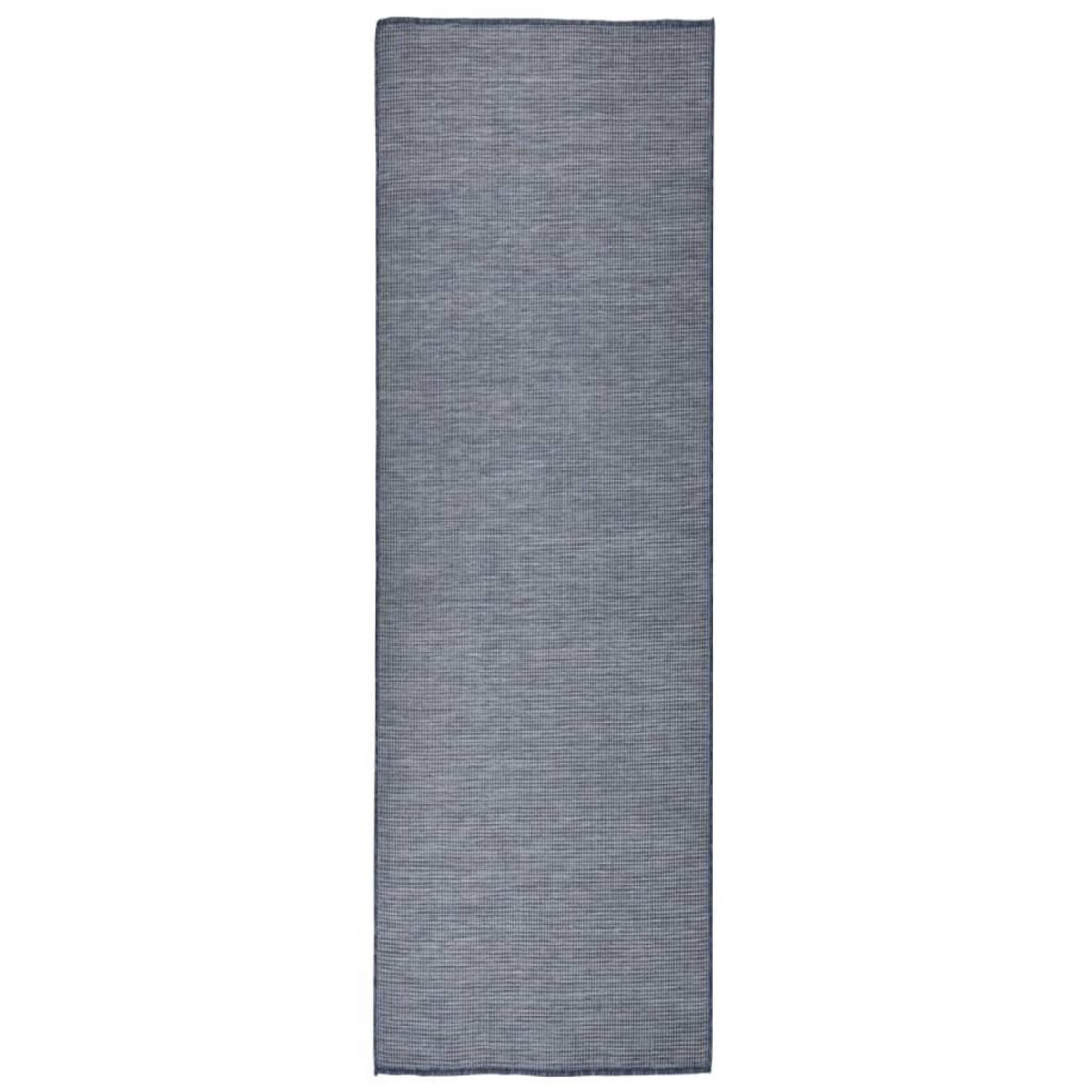 VIDAXL Tapis a tissage plat d'exterieur 80x250 cm Bleu