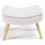 Voir la diapositive 5 : ID MARKET Fauteuil scandinave IVAR avec repose pieds en tissu bouclette blanc