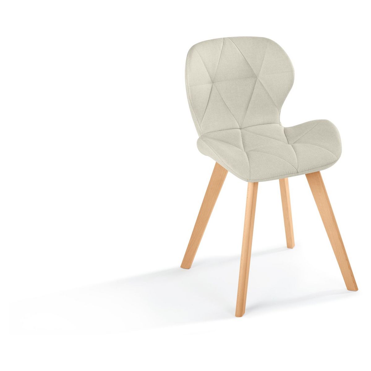 Lot de 4 chaises en tissu style scandinave pieds bois massif GAYA