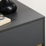Voir la diapositive 4 : HOMCOM Commode 3 tiroirs design scandinave panneaux particules gris aspect bois clair