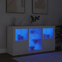 Voir la diapositive 4 : VIDAXL Buffet avec lumieres LED blanc 123x37x67 cm