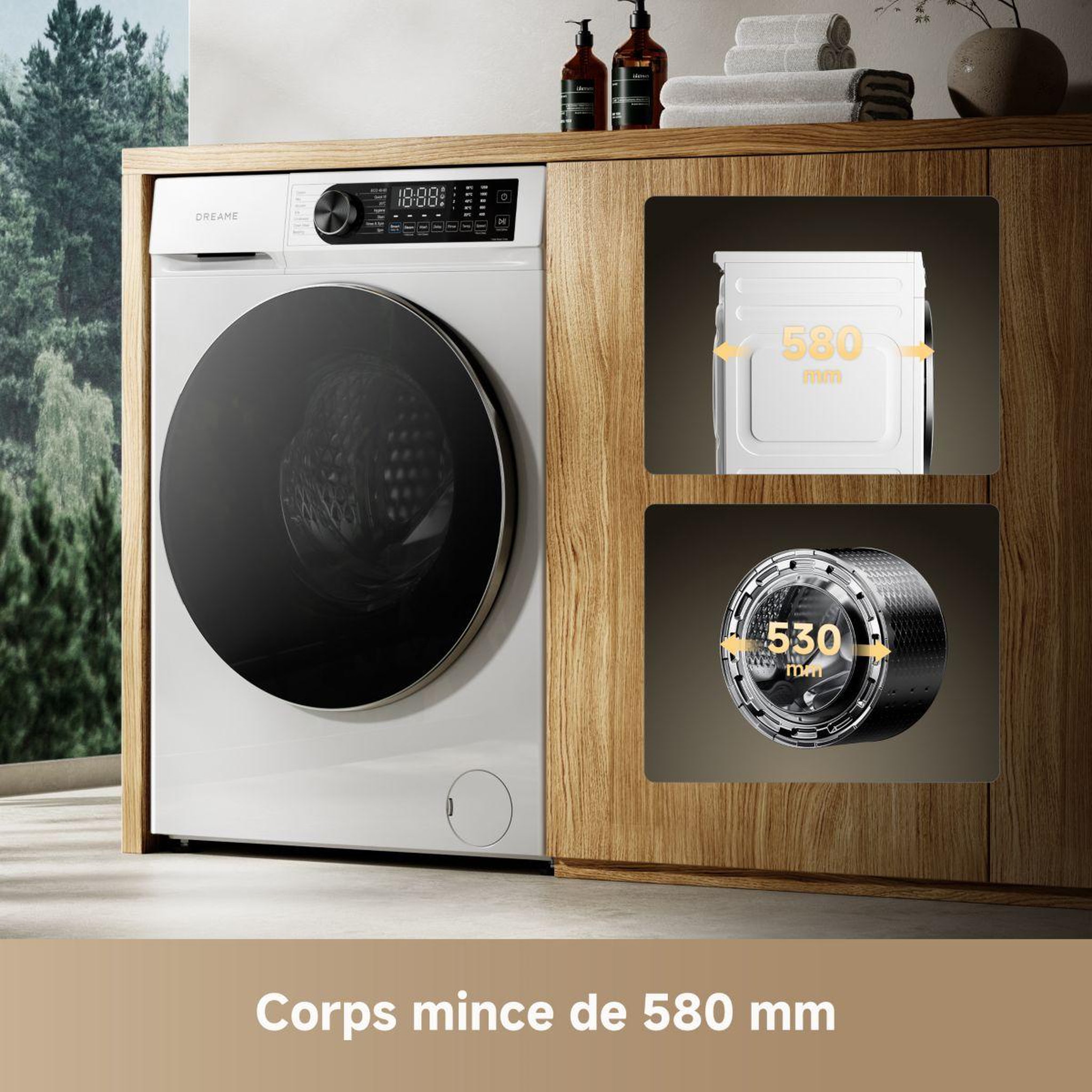 Voir la diapositive 3 : DREAME Lave linge hublot drwashsultra10kgw - 10 kg - 1200 tr/min - classe a - moteur induction