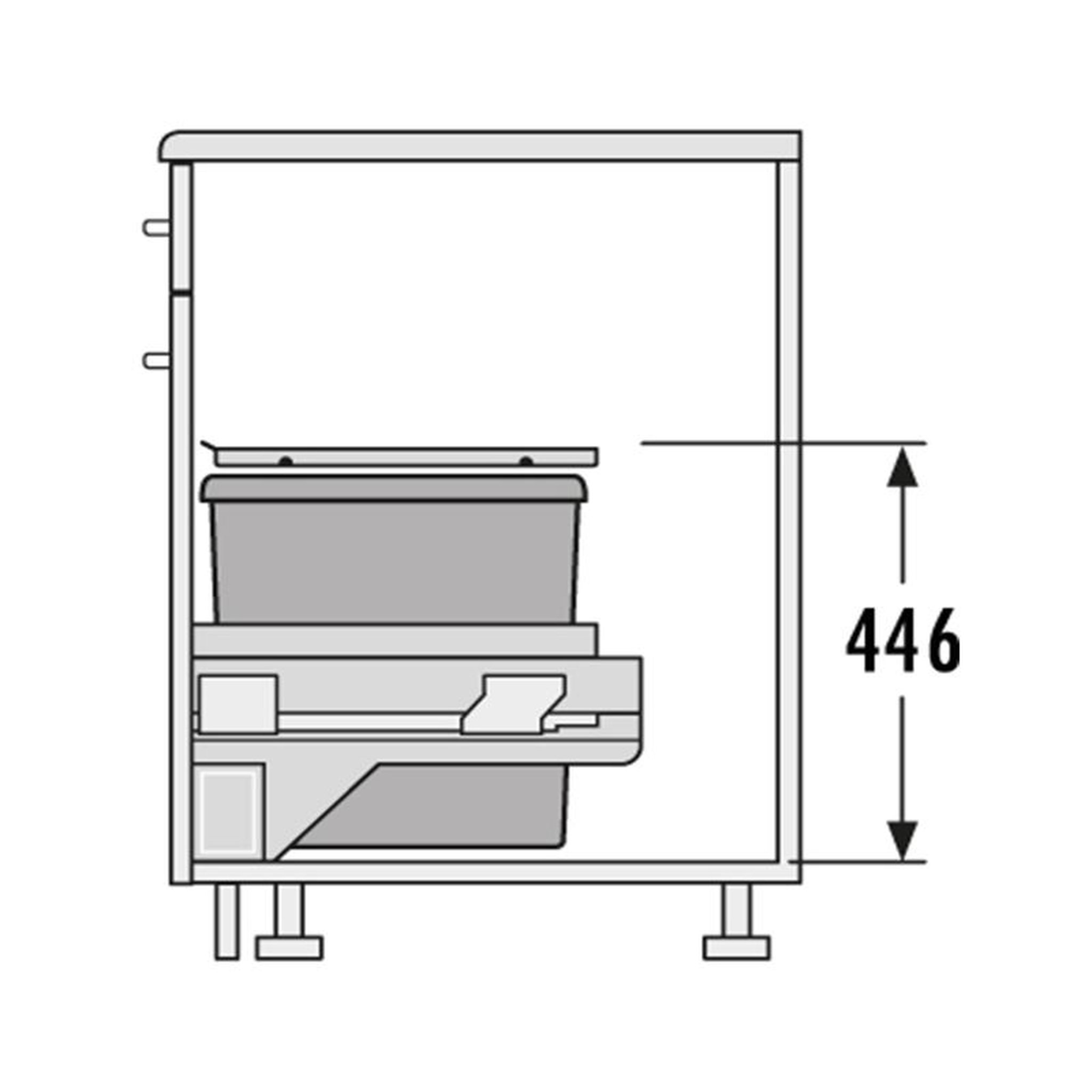 Voir la diapositive 5 : HAILO Poubelle de cuisine coulissante encastrable 30l hailo euro cargo s