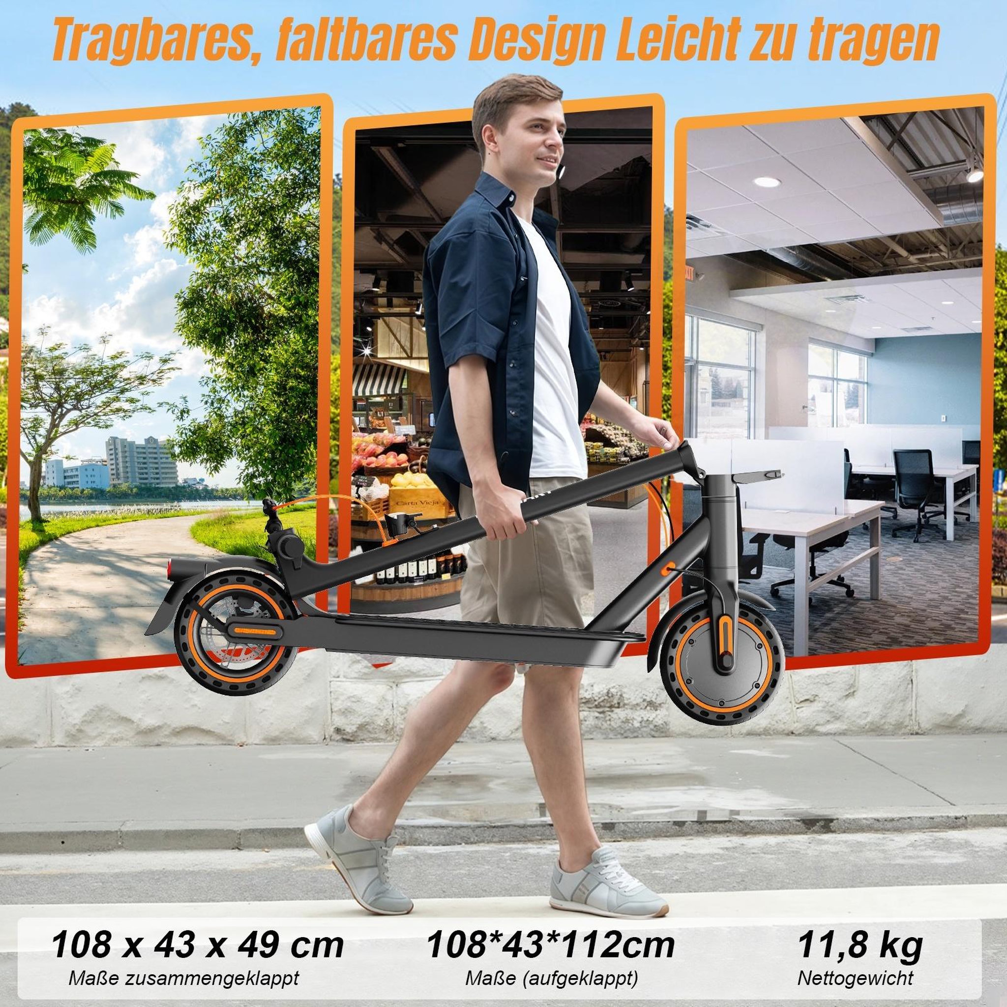 Voir la diapositive 6 : TODIMART Trottinette électrique pliable todimart t3, pneus pleins 8,5 , vitesse maximale 20 km/h, noire