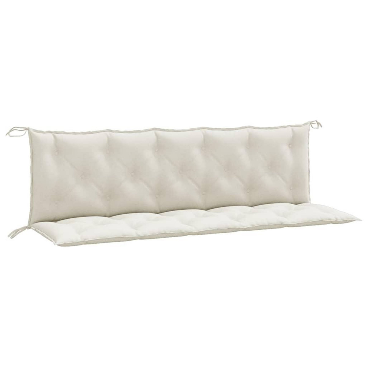 VIDAXL Coussins de banc de jardin lot de 2 creme melange tissu