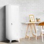 Voir la diapositive 2 : ID MARKET Armoire vestiaire ESTER porte métal blanc design industriel