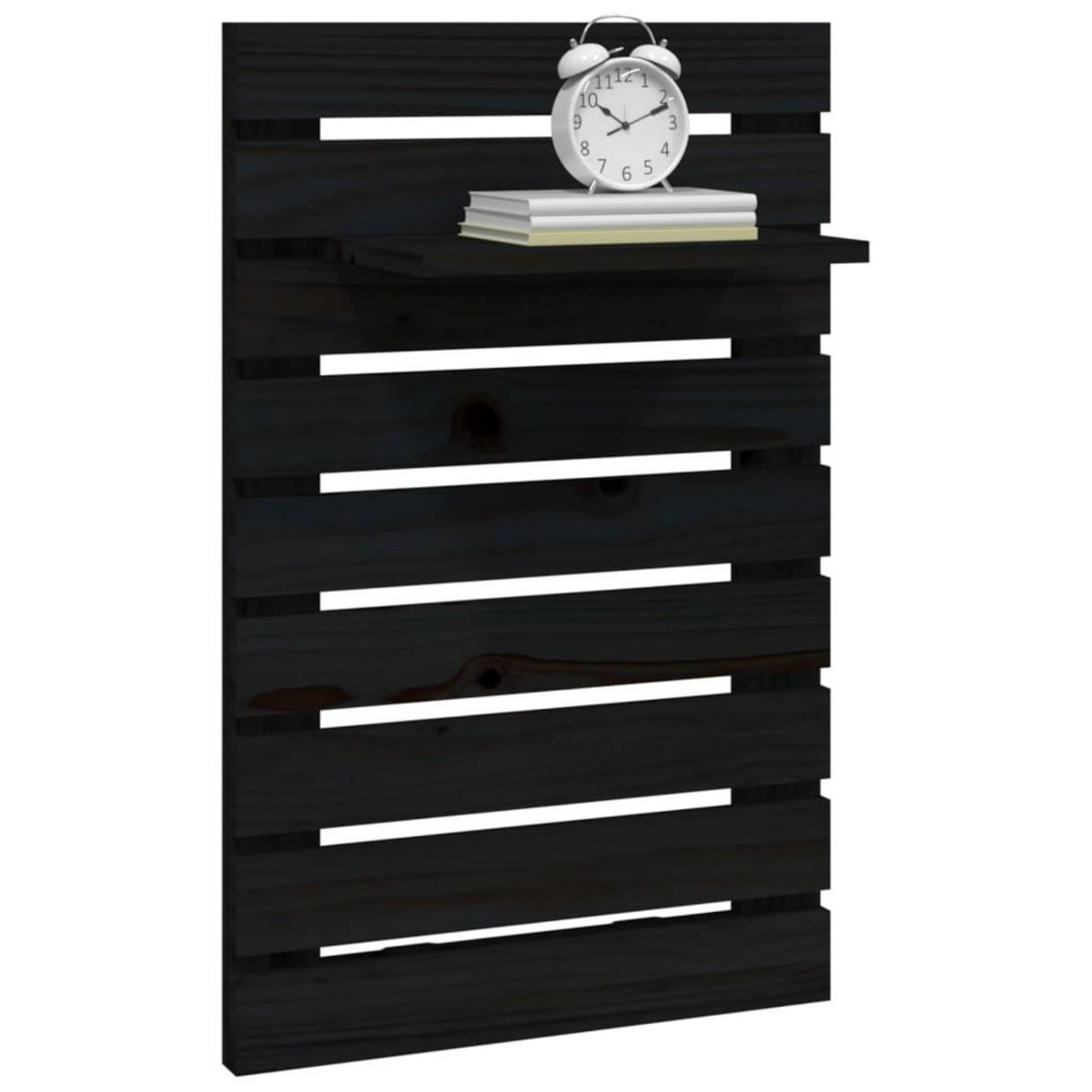 VIDAXL Etageres de chevet murales 2 pcs Noir Bois de pin massif