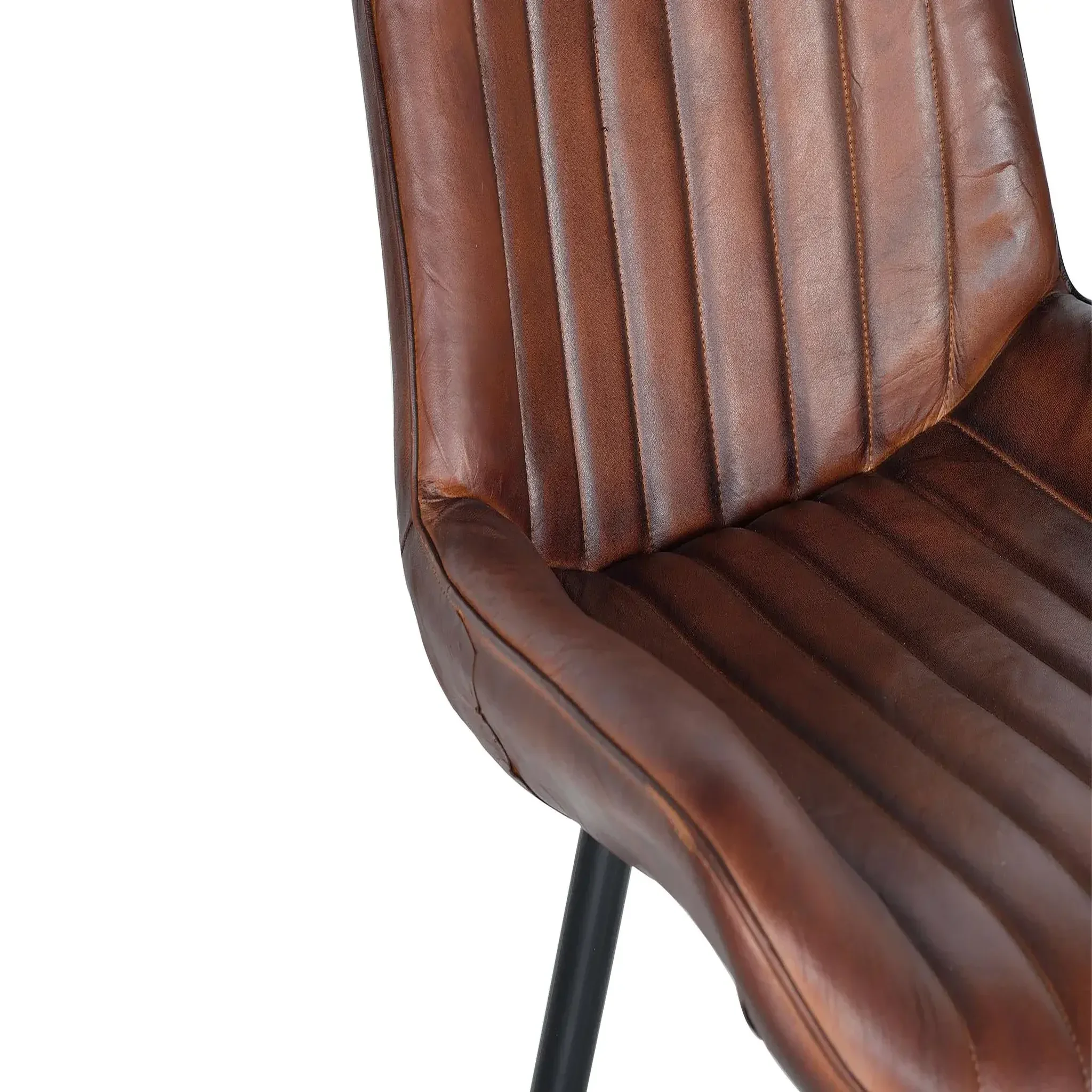 Voir la diapositive 5 : GINER Y COLOMER SL Chaise en cuir 53 cm style industriel vintage