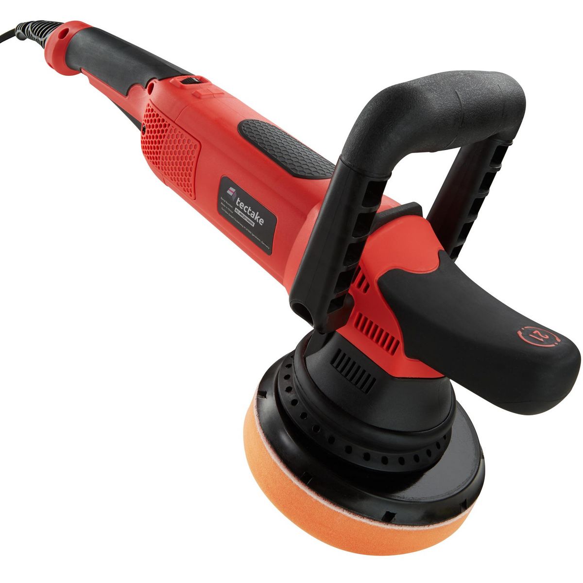 tectake Polisseuse excentrique avec 15 Accessoires 810 W noir/rouge