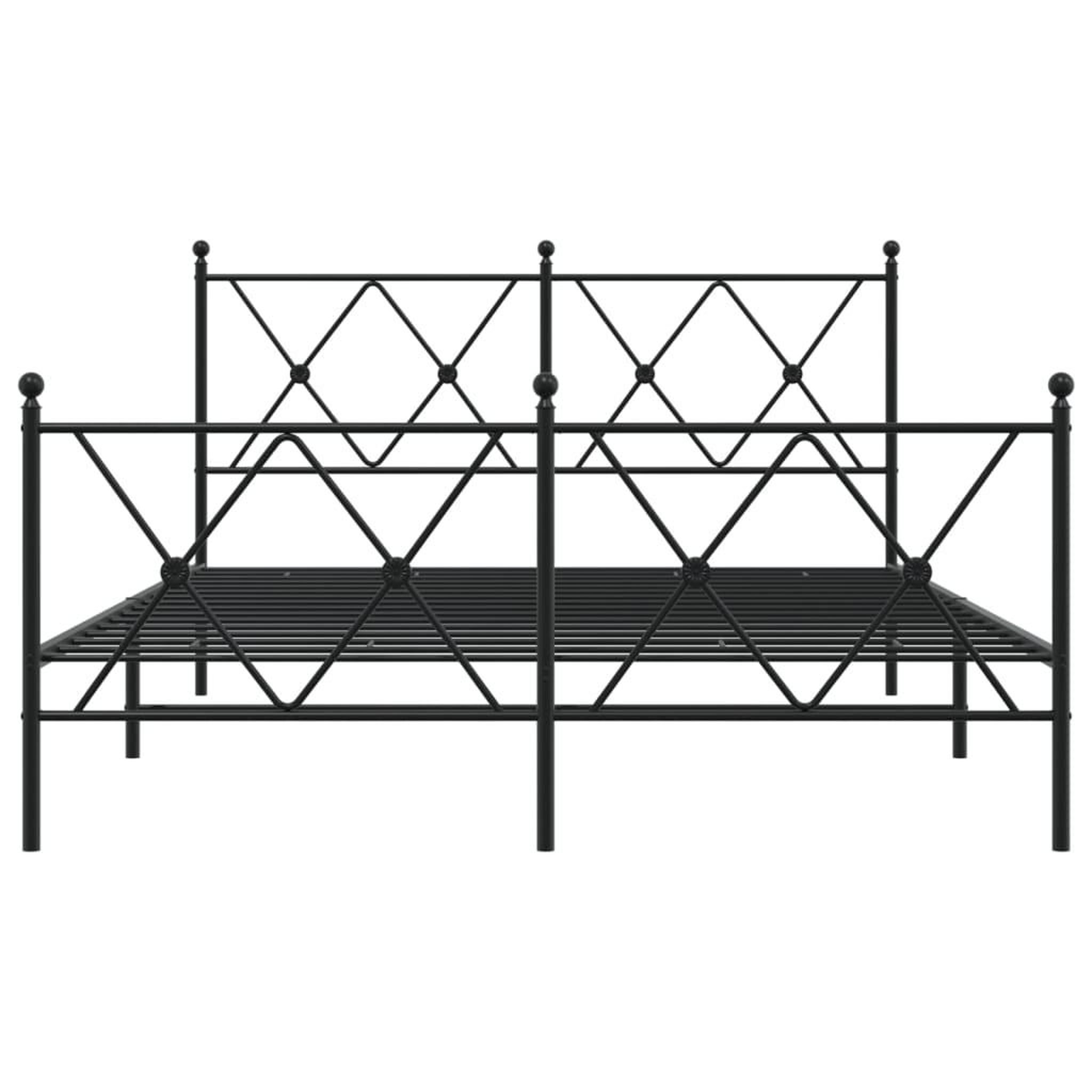 Voir la diapositive 4 : VIDAXL Cadre de lit metal sans matelas avec pied de lit noir 140x200cm