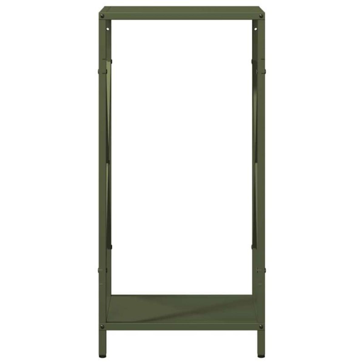 VIDAXL Portant de bois chauffage vert olive 34x25x70 cm