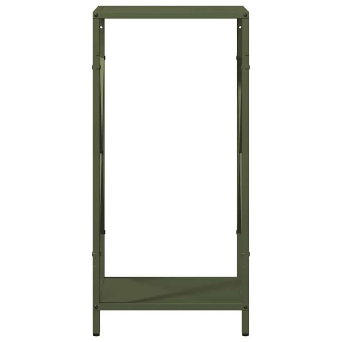 VIDAXL Portant de bois chauffage vert olive 34x25x70 cm