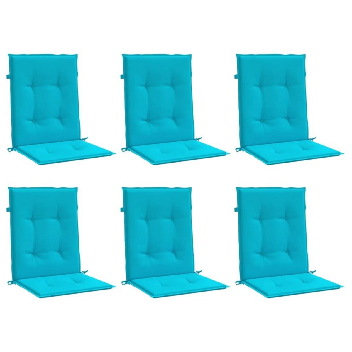 VIDAXL Coussins de chaise a dossier bas lot de 6 turquoise tissu