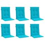 Voir la diapositive 3 : VIDAXL Coussins de chaise a dossier bas lot de 6 turquoise tissu