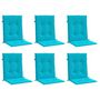 Voir la diapositive 3 : VIDAXL Coussins de chaise a dossier bas lot de 6 turquoise tissu