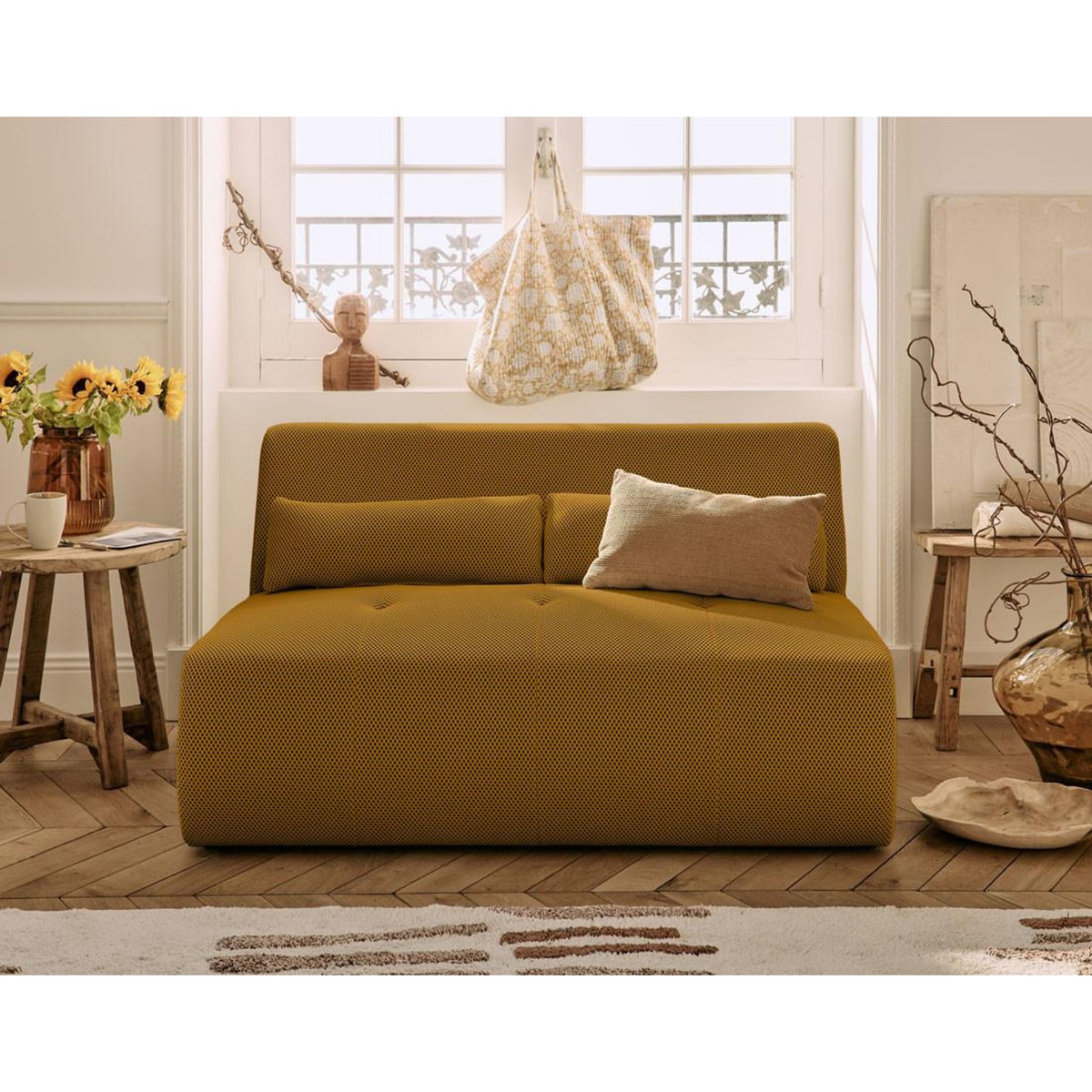 LISA DESIGN Onyx - canapé droit 2 places - en tissu mailles 3d