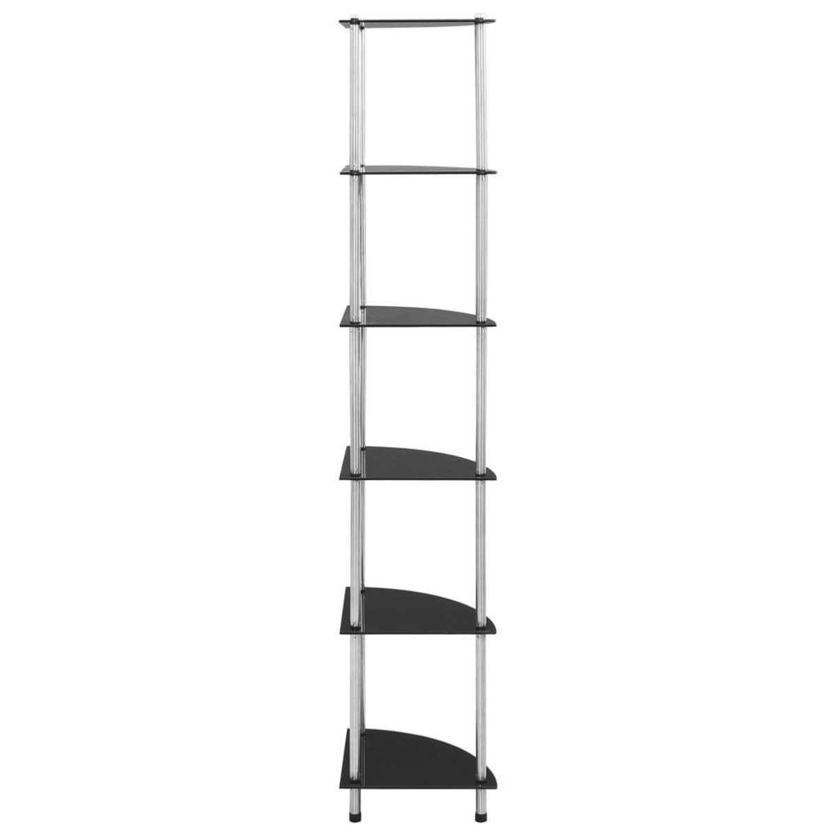 VIDAXL Etagere a 6 niveaux Noir 30x30x160 cm Verre trempe