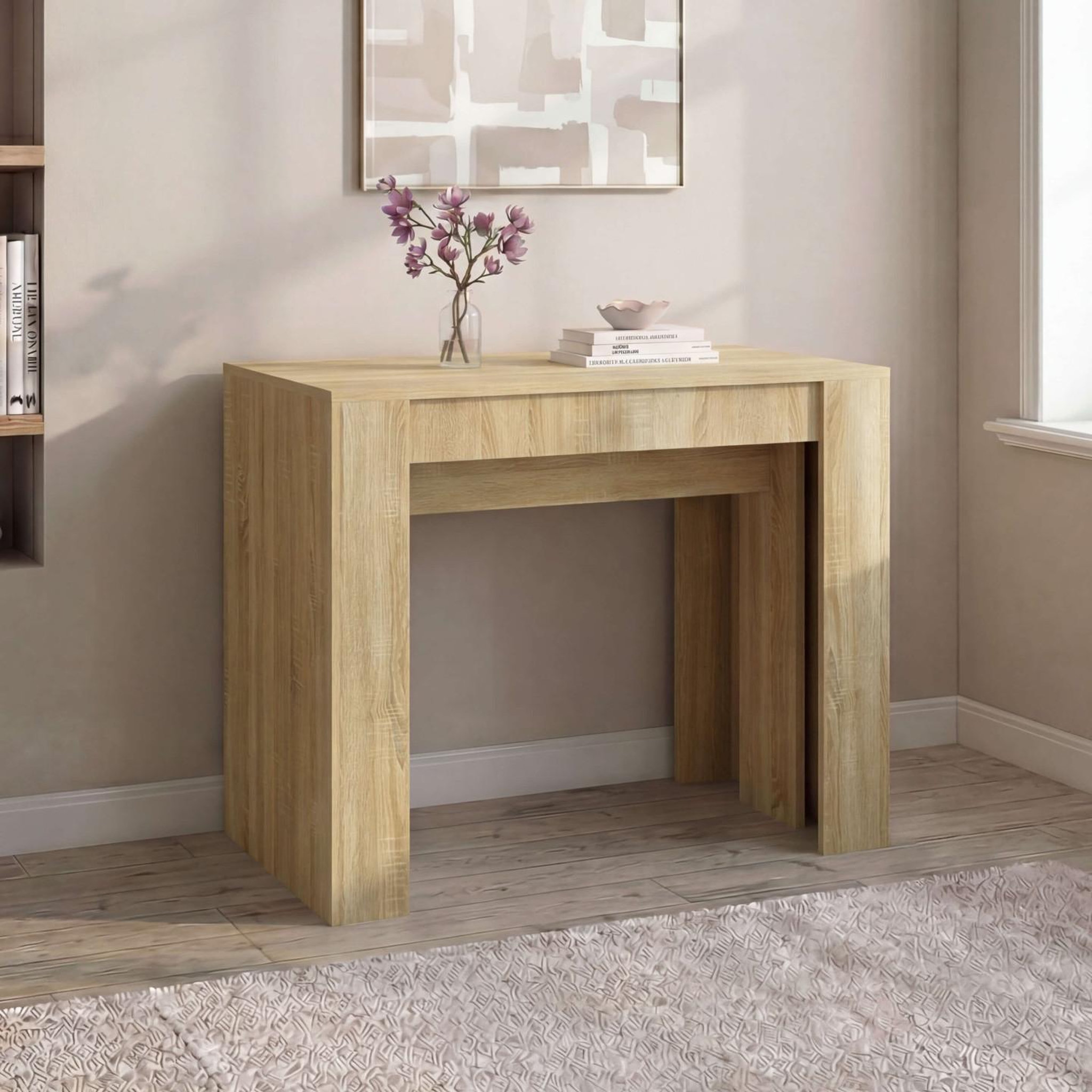 Voir la diapositive 3 : ID MARKET Table console extensible orlando 10 personnes 235 cm bois façon hêtre