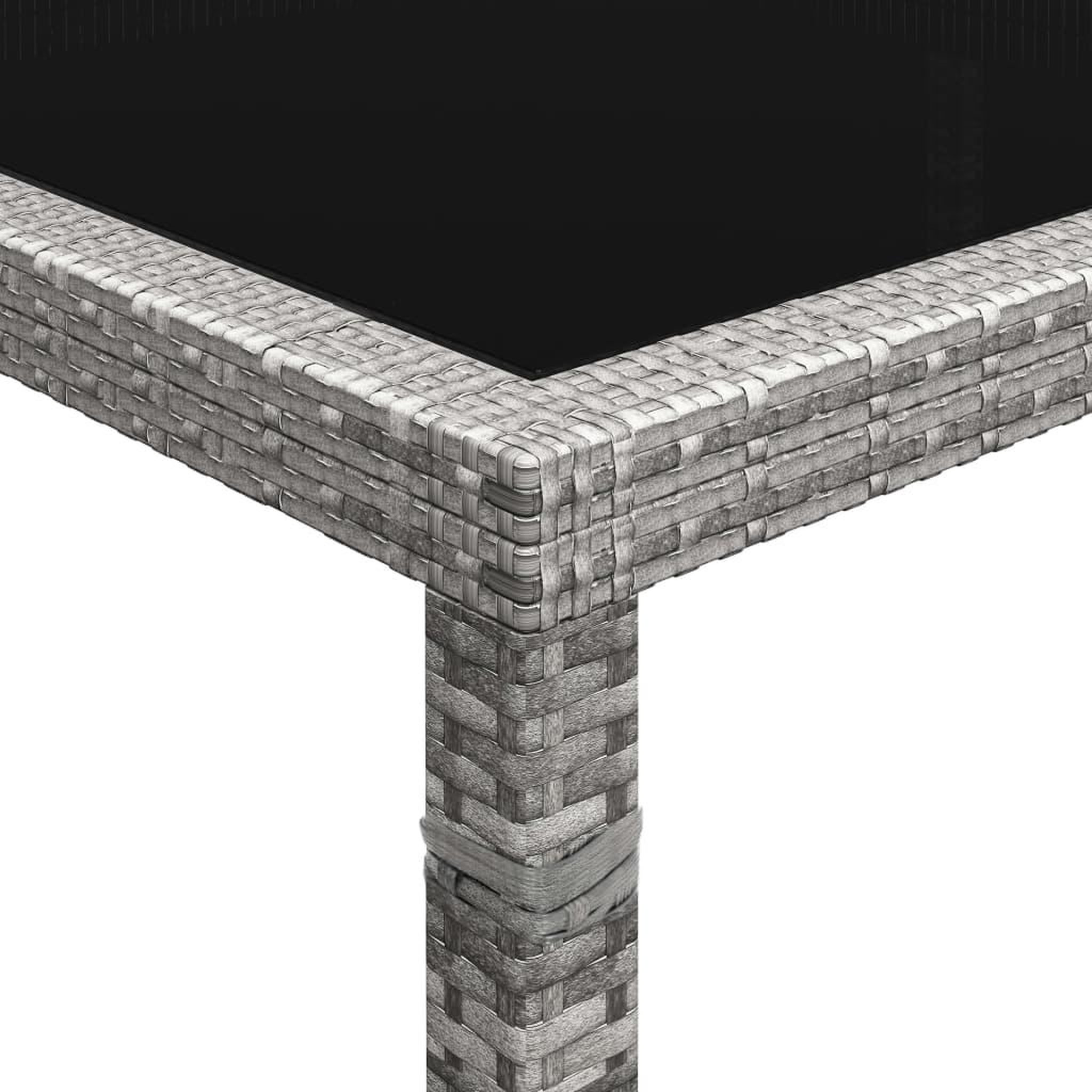 Voir la diapositive 3 : VIDAXL Table a manger d'exterieur Gris 200x150x74 cm Resine tressee