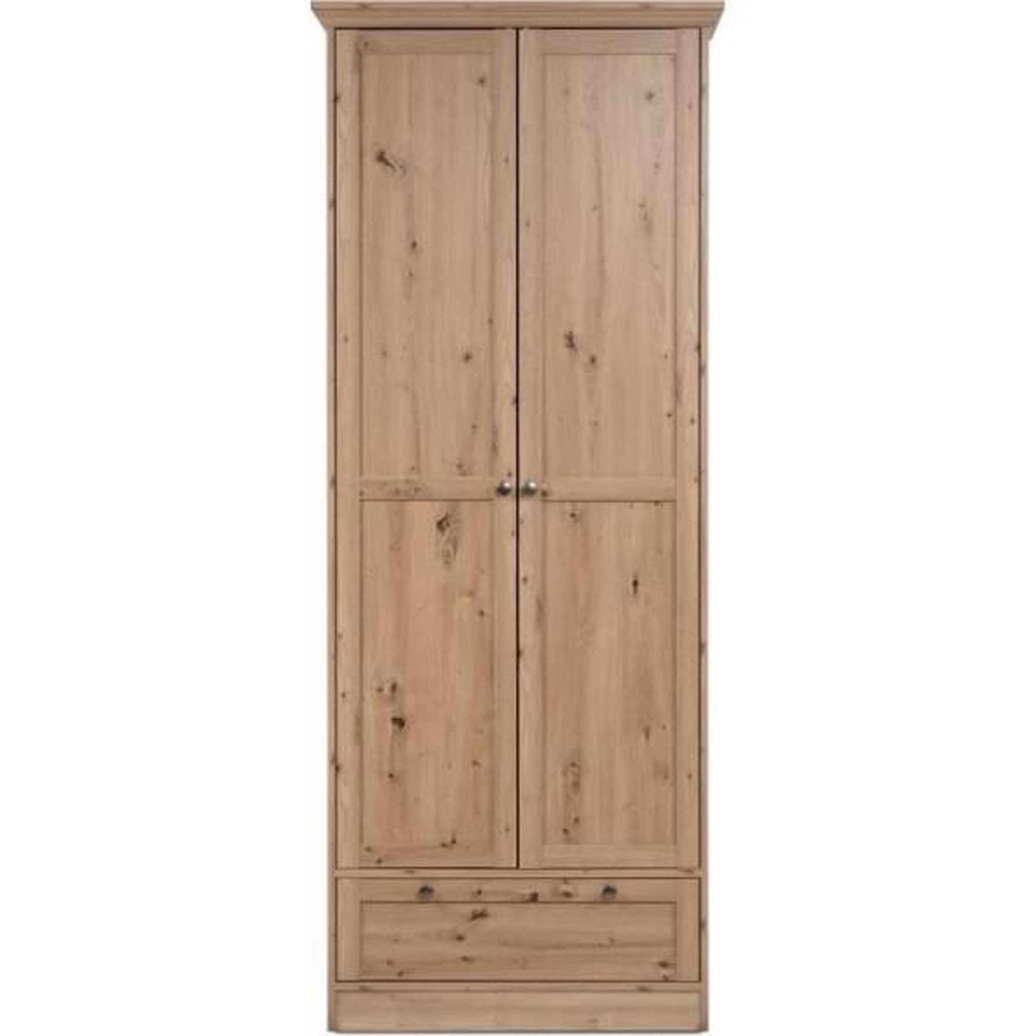 Voir la diapositive 2 : Finori Armoire - timber 40a - décor chene artisan - 2 portes a cadre, 1 tiroir - 80 x 39 x 200 cm