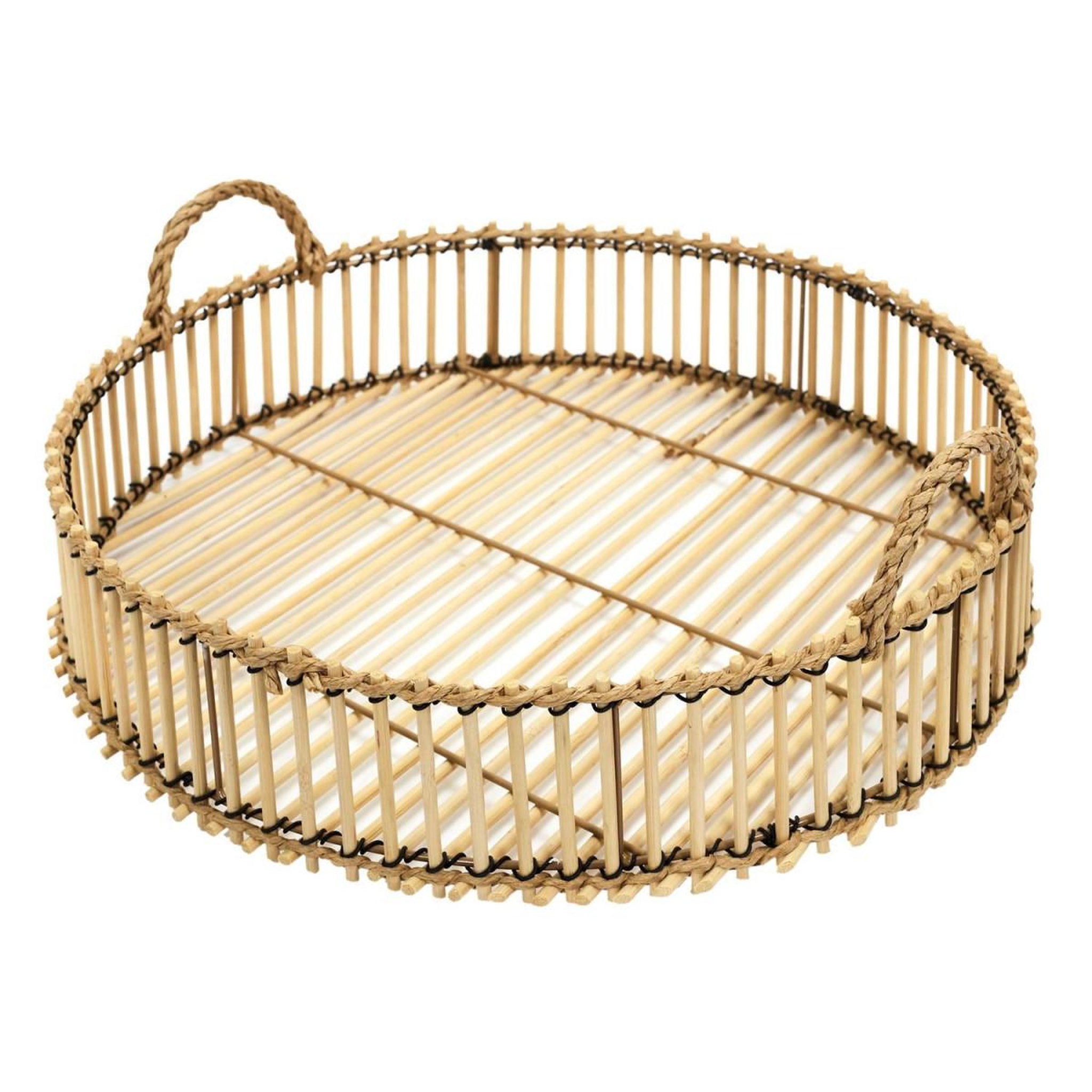 The Home Deco Factory Plateau déco en bambou  tressage  40cm naturel
