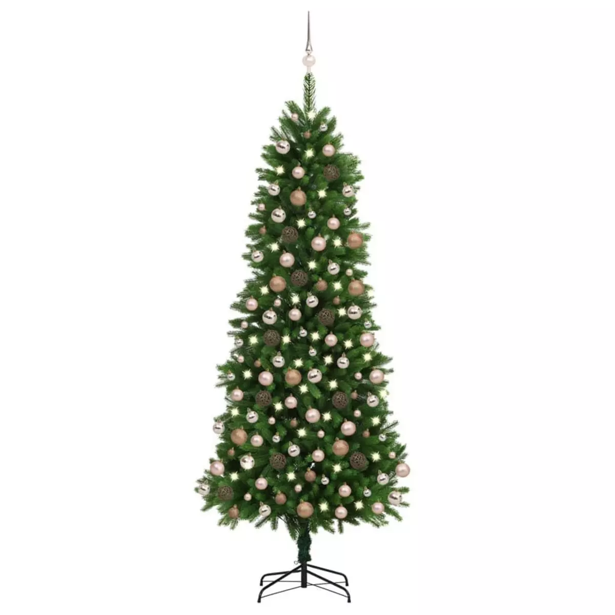 VIDAXL Arbre de Noël artificiel pre-eclaire et boules 240 cm vert