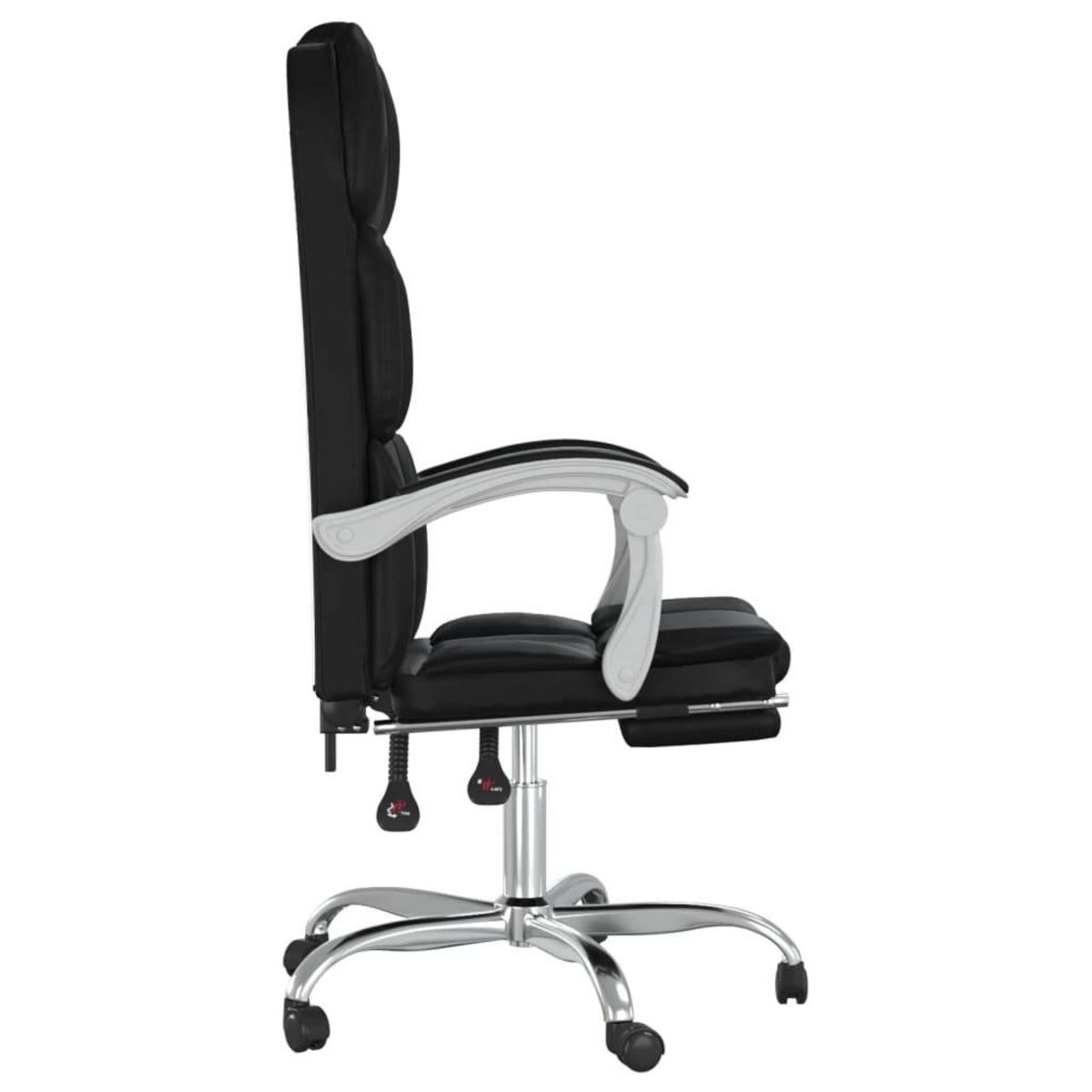 VIDAXL Fauteuil inclinable de bureau Noir Similicuir