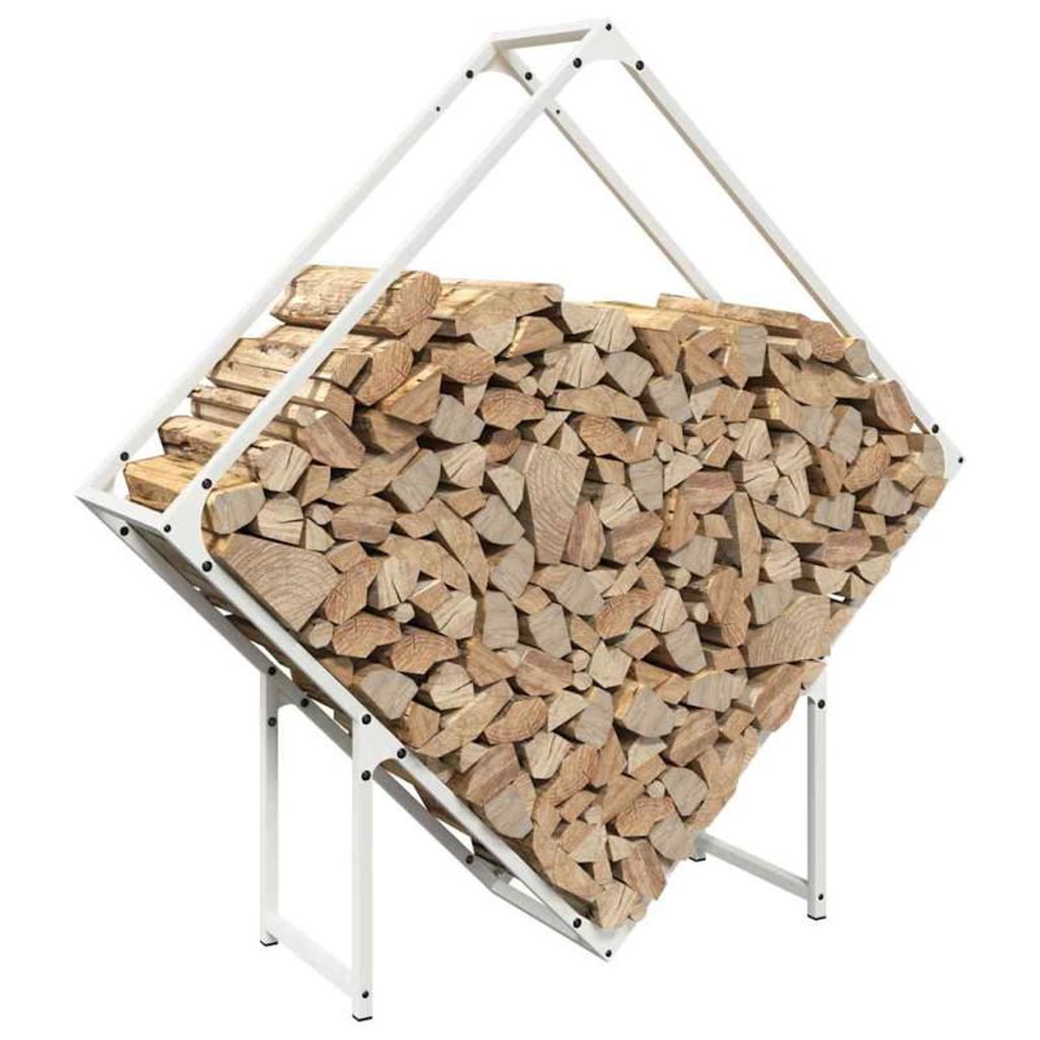 Voir la diapositive 4 : VIDAXL Portant de bois chauffage blanc 100x25x100 cm