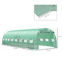 Voir la diapositive 3 : OUTSUNNY Serre tunnel 24m² dim. 8L x 3l x 2H m - 16 fenêtres, porte zippée - acier galvanisé PE haute densité vert