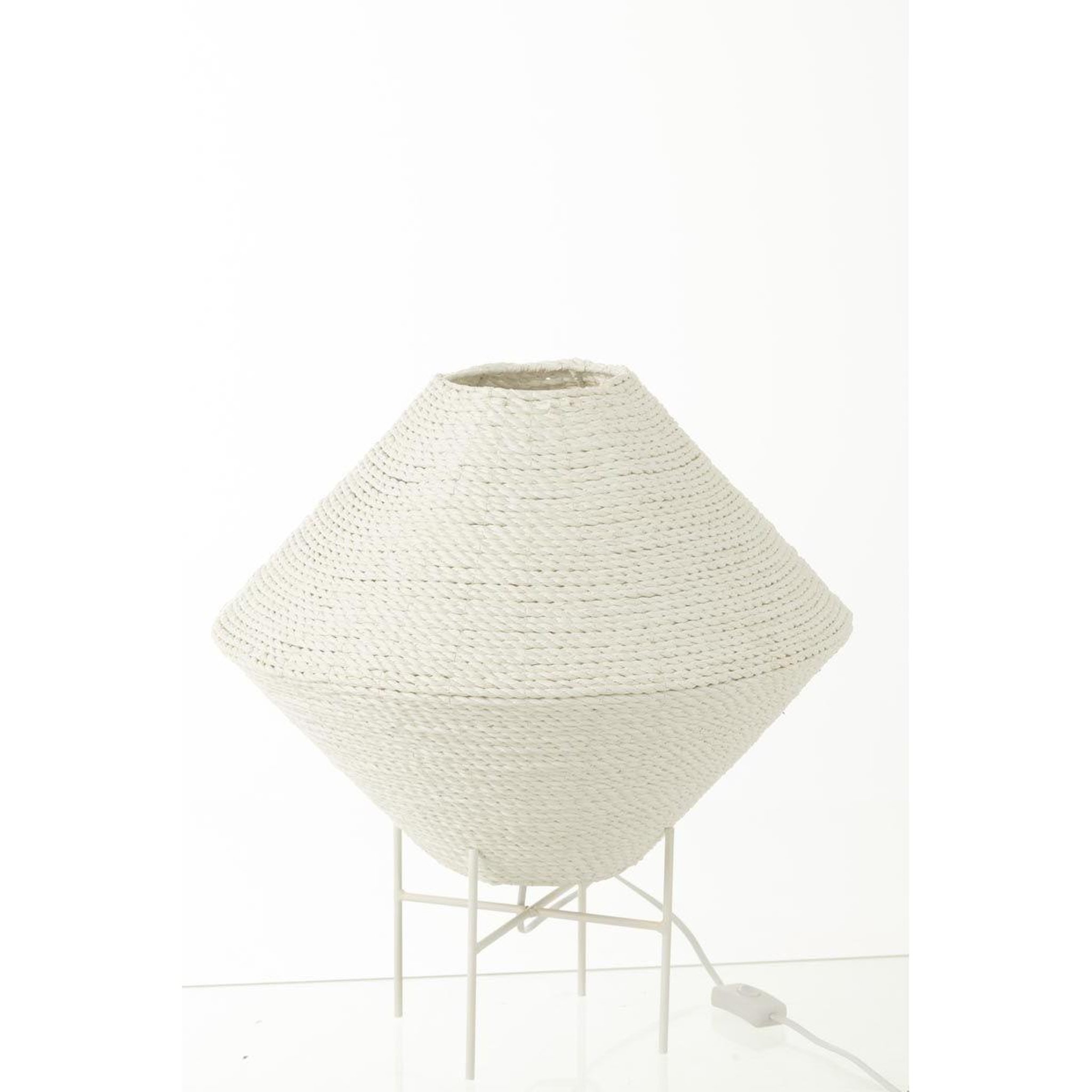 Voir la diapositive 4 : J-LINE Lampe suspension en raphia  soucoupe  40cm blanc